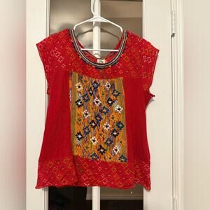 Tiny brand blouse by Anthropologie, size S red boho